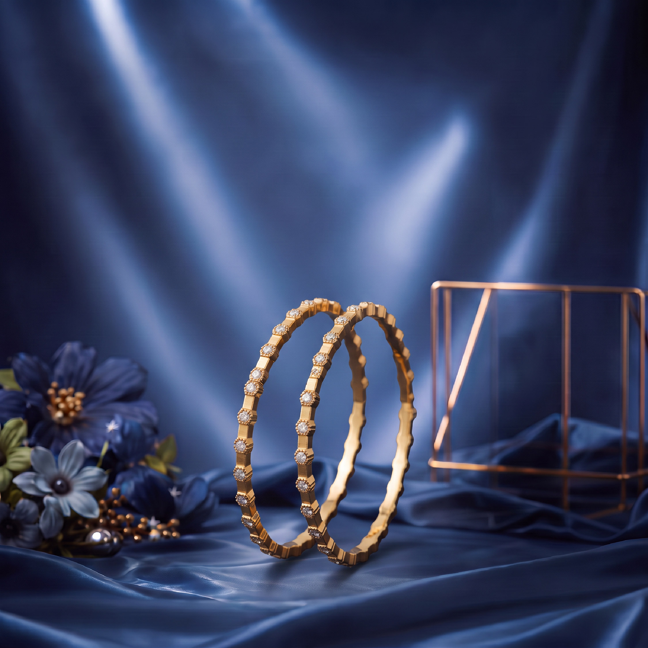 Slim Gold Bangles Pair