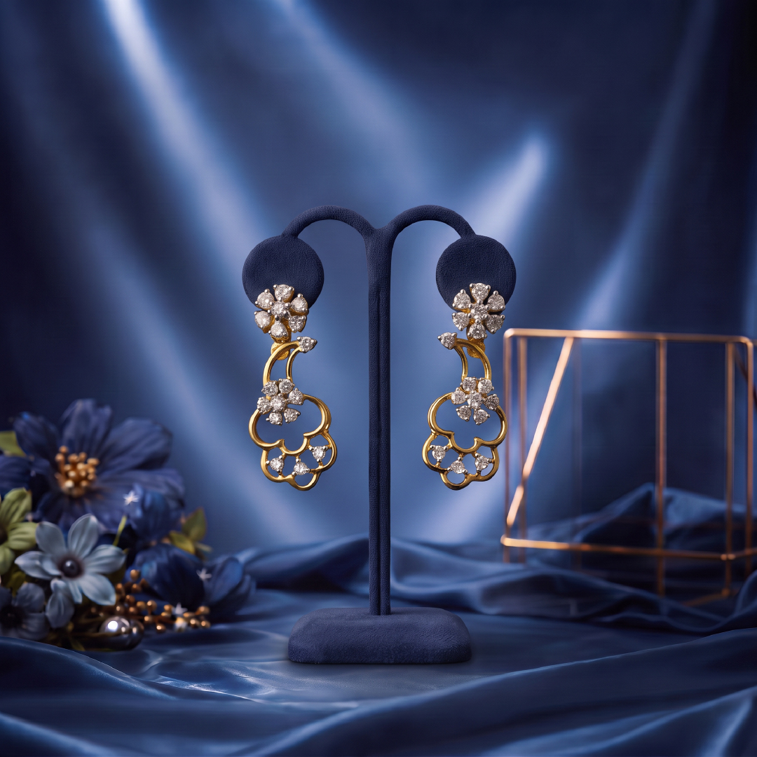 Floral Gold Danglers